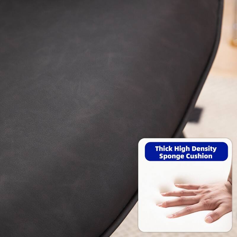 Modern Leather Armchair with Metal Legs and Soft Padded