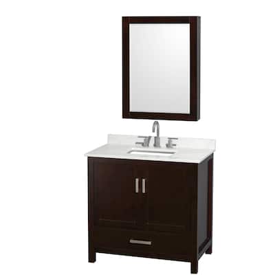 Wyndham Collection WCS141436S-QTZ-US3MED Sheffield 36" Free Standing
