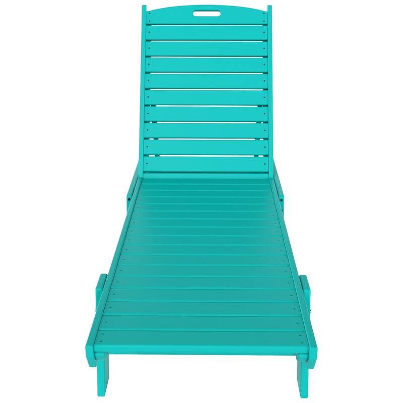 Laguna Hdpe All Weather Outdoor Patio Pool Reclining Armless Chaise Lounges With Square Side Table (3-Piece Set)