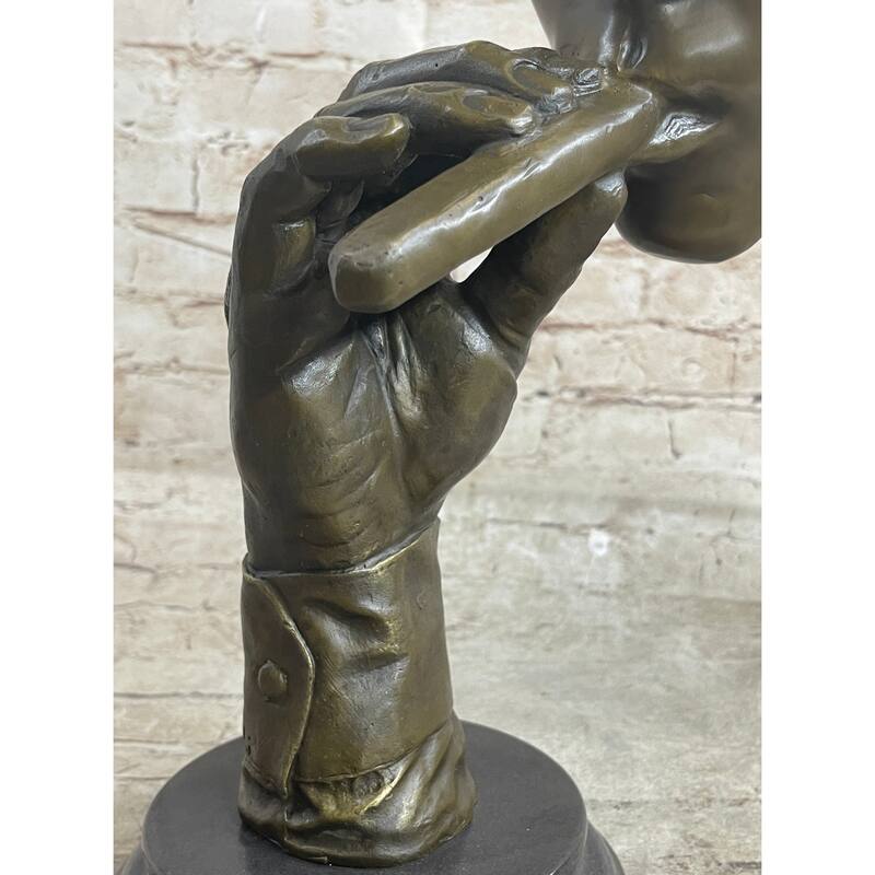 Havana Man Smoking Cigar Bronze Statue Sculpture Modern Art 15 Inches X 8 Inches