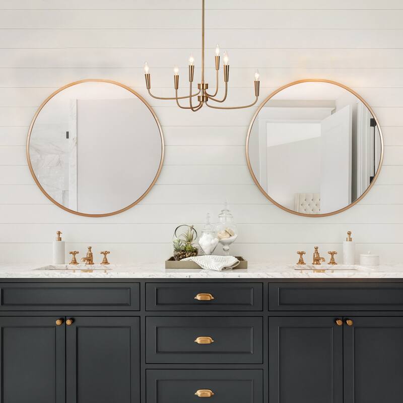 Modern Gold 8-Light Chandelier French Country Wheel Pendant for Dining Room