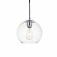 preview thumbnail 1 of 9, Elegant Lighting Baxter Single Light 8" Wide Mini Pendant with Clear