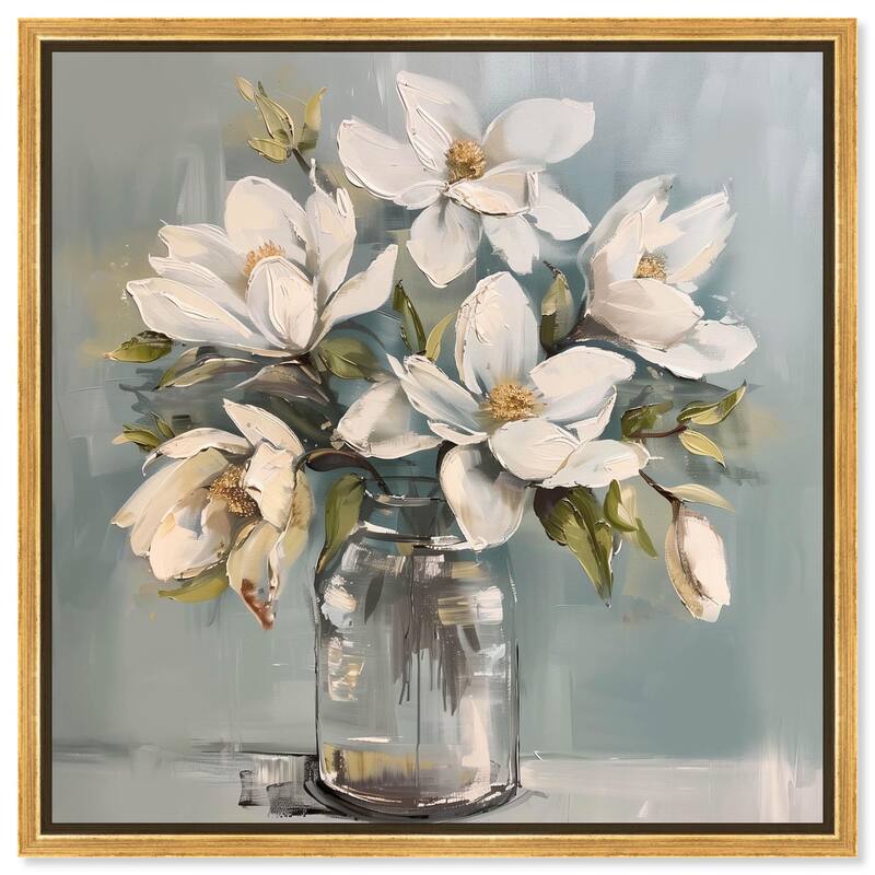 Prismatic Floral and Jar Canvas by Art Remedy - Gold - 12" x 12"