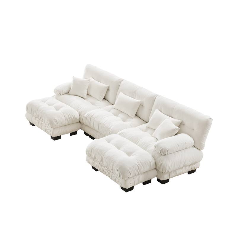 Free Combination Modular Chenille Sectional Sofa Comfy Cloud Couch for Living Room