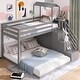 preview thumbnail 11 of 15, Convertible Twin/Full Bunk Bed with Staircase and Moveable Shelves