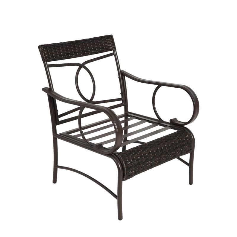 3-Piece Modern Rattan Patio Conversation Set with Coffee Table