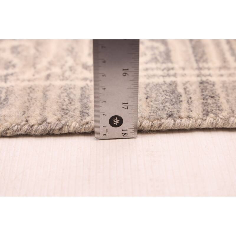 ECARPETGALLERY Hand Loomed Elysian Grey Wool Rug - 8'1 x 10'0