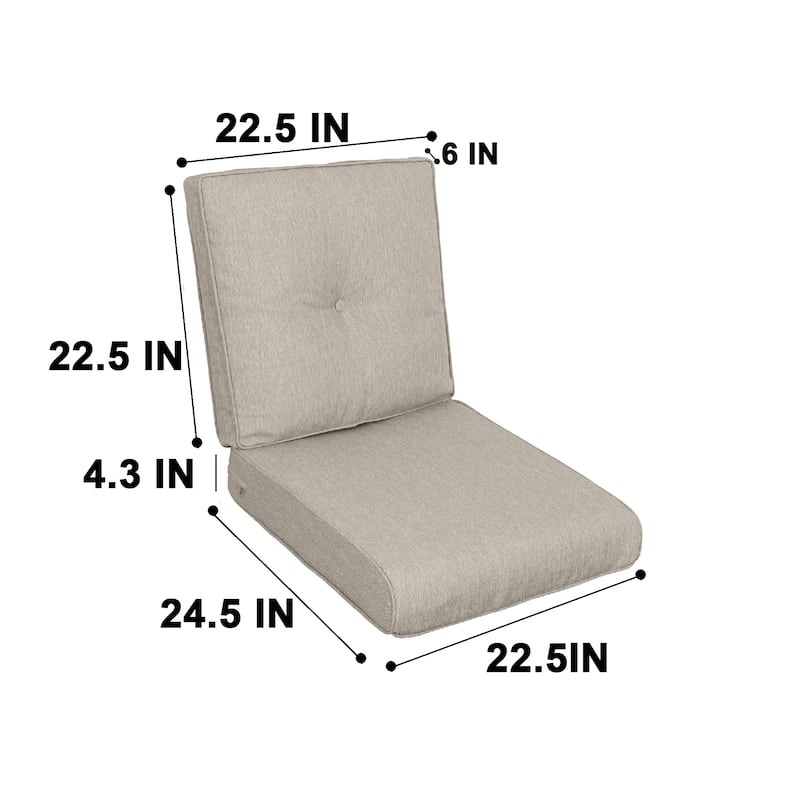 2 Pcs Set High Back Patio Chair Cushions, Tufted Rocking Chair Cushions, Adirondack Cushions