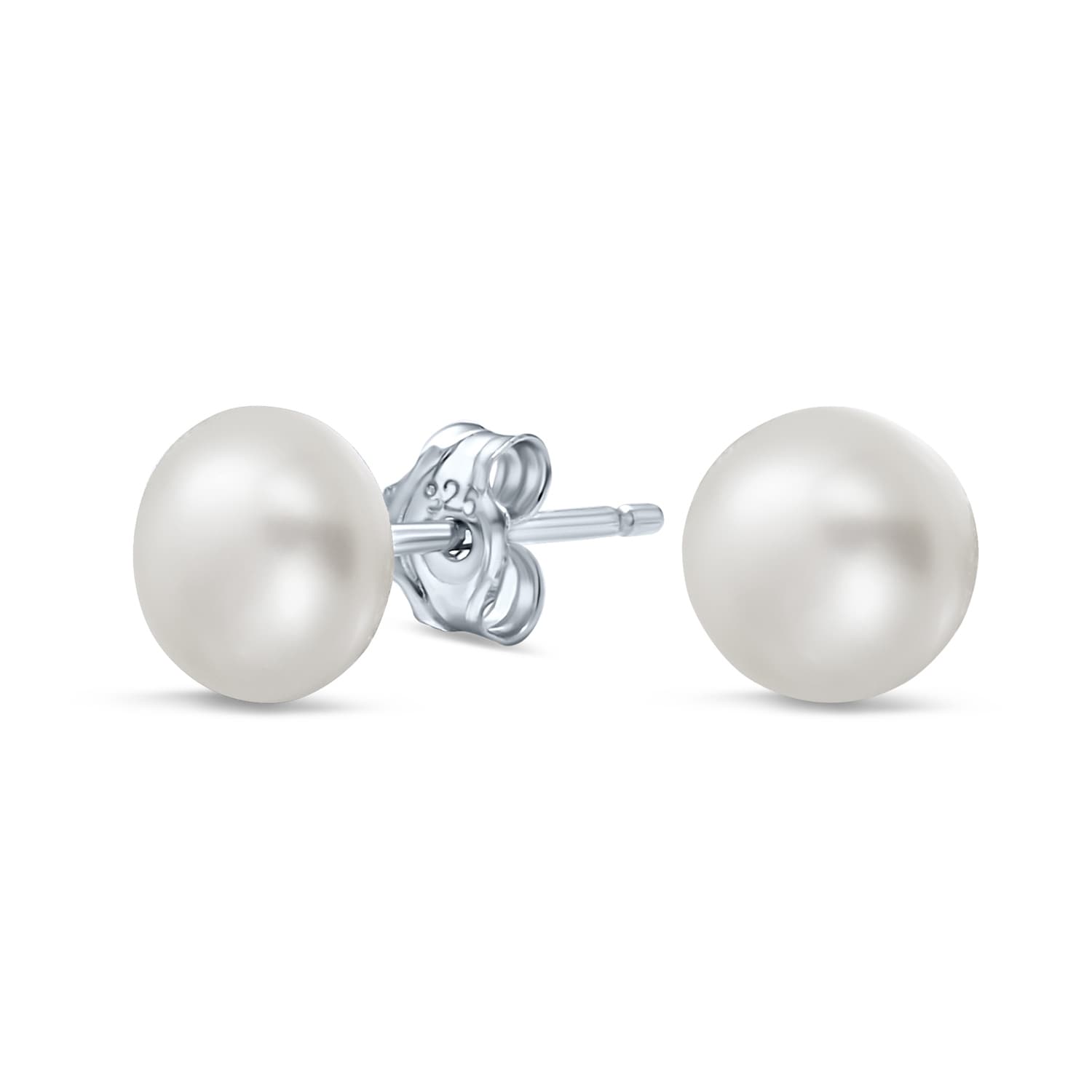 925 Sterling Silver Stud Cultured Freshwater Pearl Drop  Stud Earrings  Bridal 
