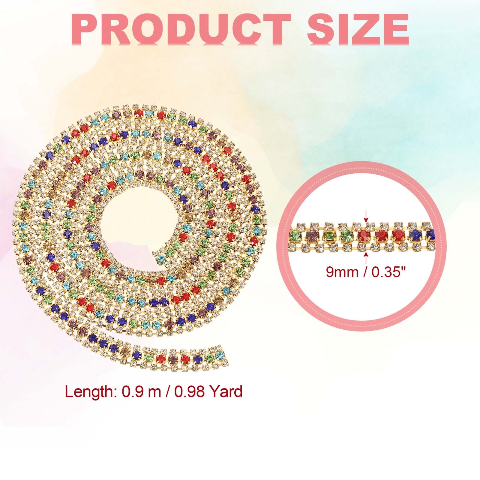 Crystal Rhinestone Close Chain Trim, Crystal Claw Cup Chain Trim String for Cake Bouquet DIY Decoration Wedding