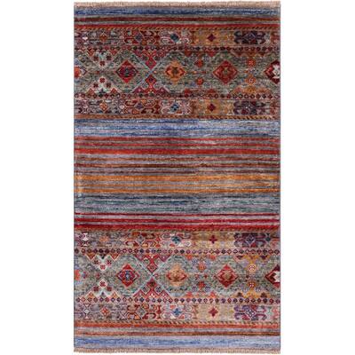 Golden Nile Khorjin Persian Gabbeh Handmade Wool Rug - 2' 7" X 4' 3"