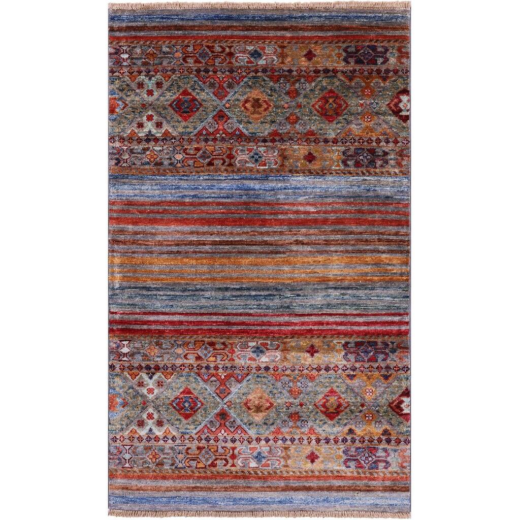 Golden Nile Khorjin Persian Gabbeh Handmade Wool Rug - 2' 7" X 4' 3"