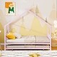 preview thumbnail 4 of 81, Metal house bed with trundle Pink - Twin