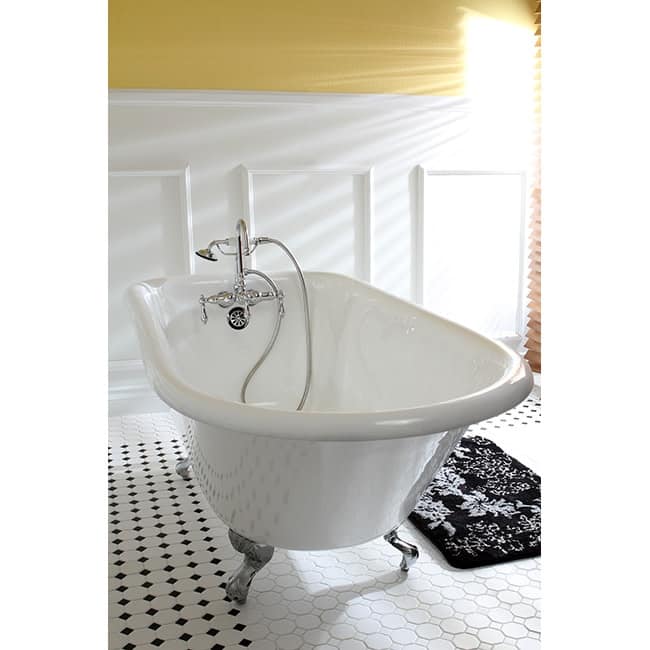 Kingston Brass Aqua Eden 60" Clawfoot Cast Iron Soaking Tub with