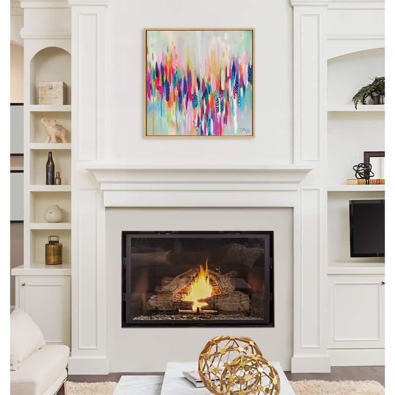 Kate and Laurel Sylvie Brushstroke 154 Framed Canvas by Jessi Raulet