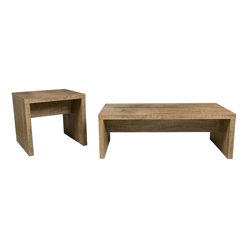 Rectangular Coffee and End Table Set in Mango - 2 Piece