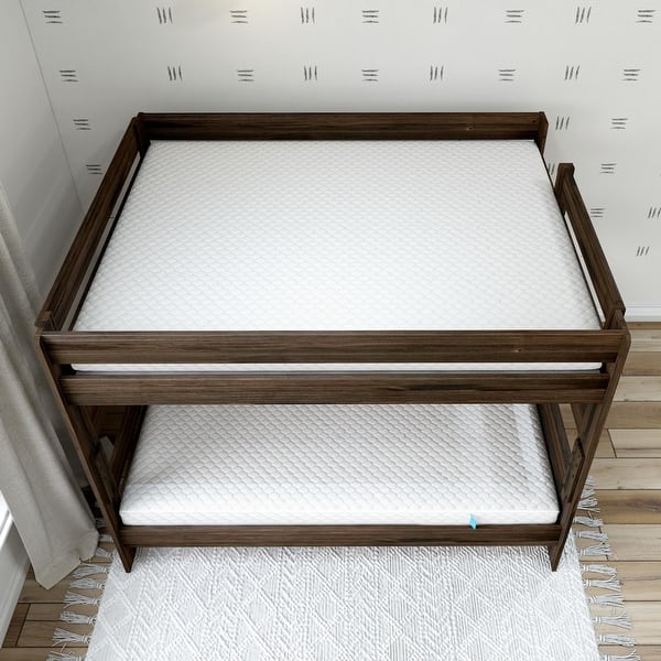 slide 2 of 8, Max and Lily Farmhouse Queen over Queen Bunk Bed with Two Mattresses Barnwood Brown - Queen/Queen