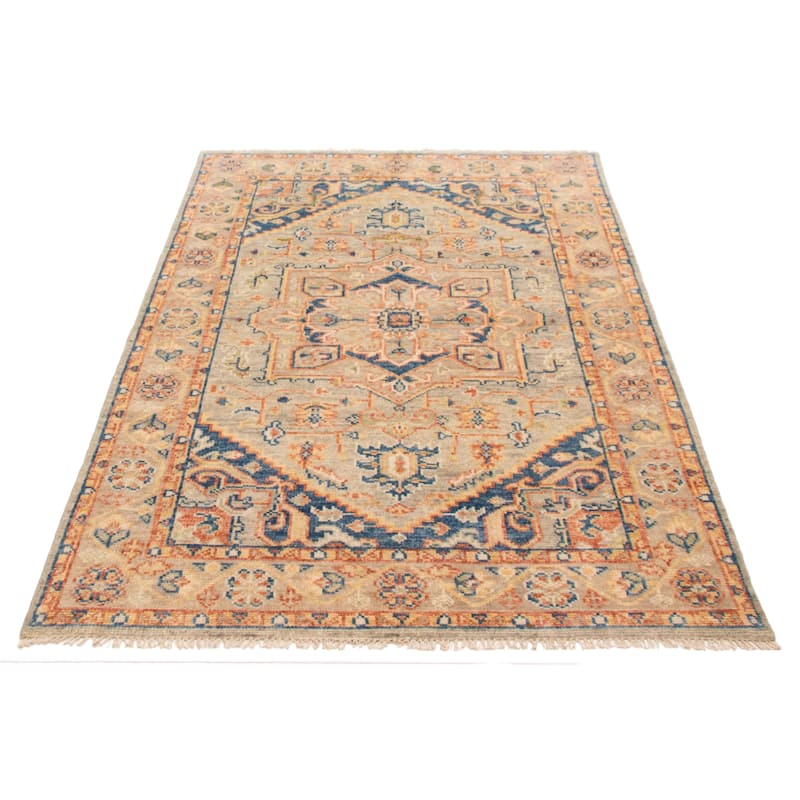 ECARPETGALLERY Hand-knotted Jules Serapi Grey Wool Rug - 6'0 x 8'9