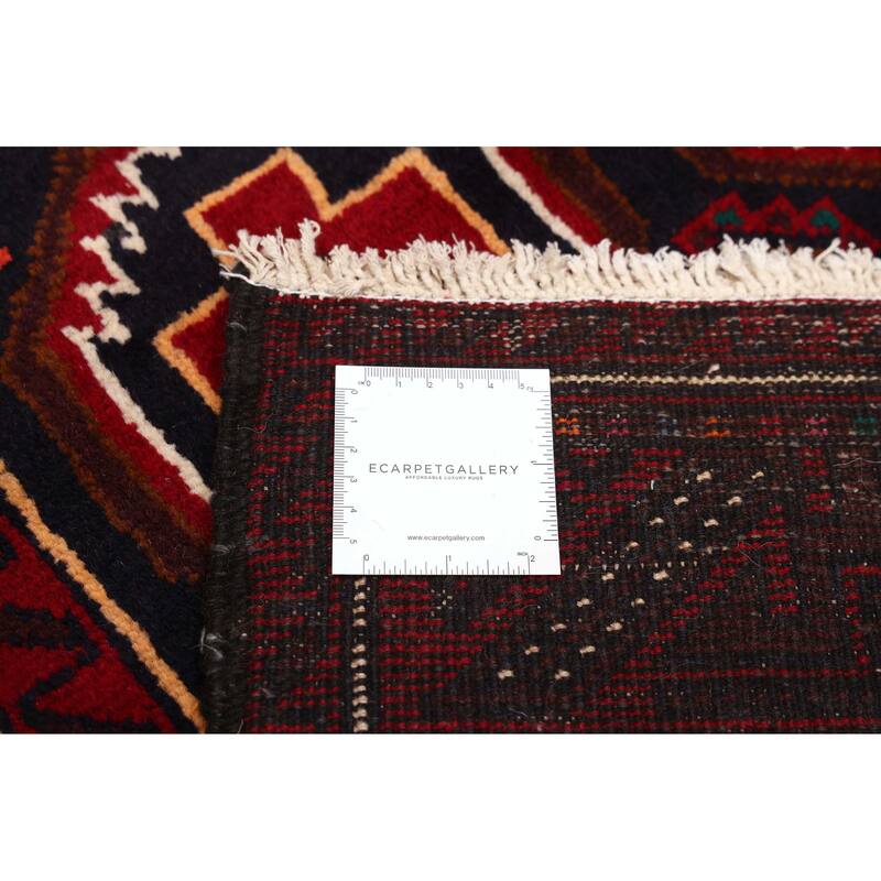 ECARPETGALLERY Hand-knotted Teimani Dark Navy, Red Wool Rug - 3'3 x 6'0