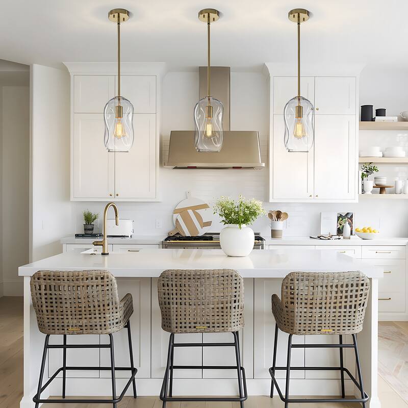 Starsky Modern Unique 1-light Abstract Clear Glass Pendant Light(Available in Single or Set of 2)