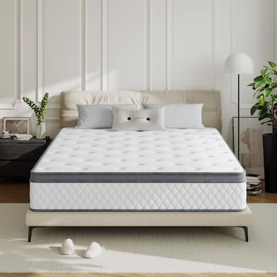 IFLUOUS 12 in. Medium Hybrid Memory Foam Mattress with CertiPUR-US and Oeko-TEX , Featuring Bamboo Charcoal Absorption.