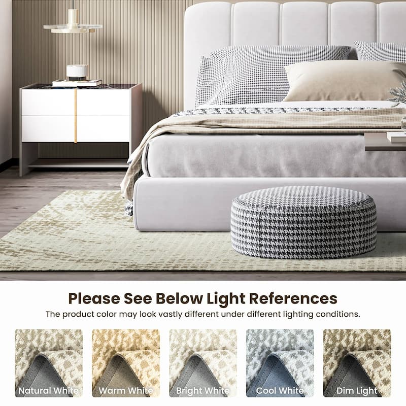 Glitzhome Modern Geometric Abstract Pattern High-Low Shag Area Rugs