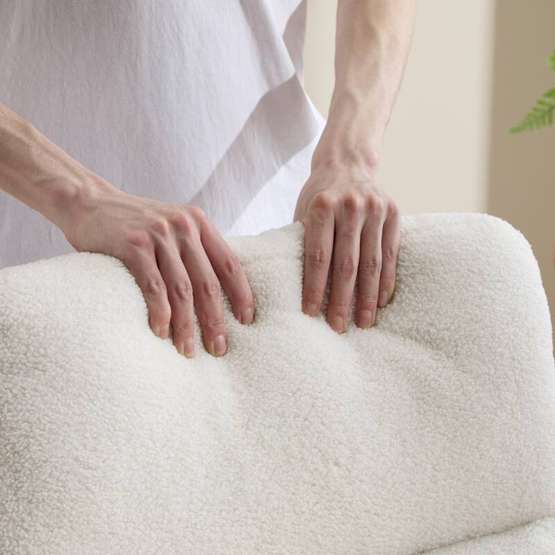 Anmytek Modern Nursery Glider Rocking Chair Solid Wood Legs High Backrest Side Pocket for Living Room Lounge