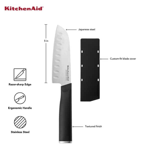 KitchenAid Classic Santoku Knife, 5Inch, Black On Sale Bed Bath