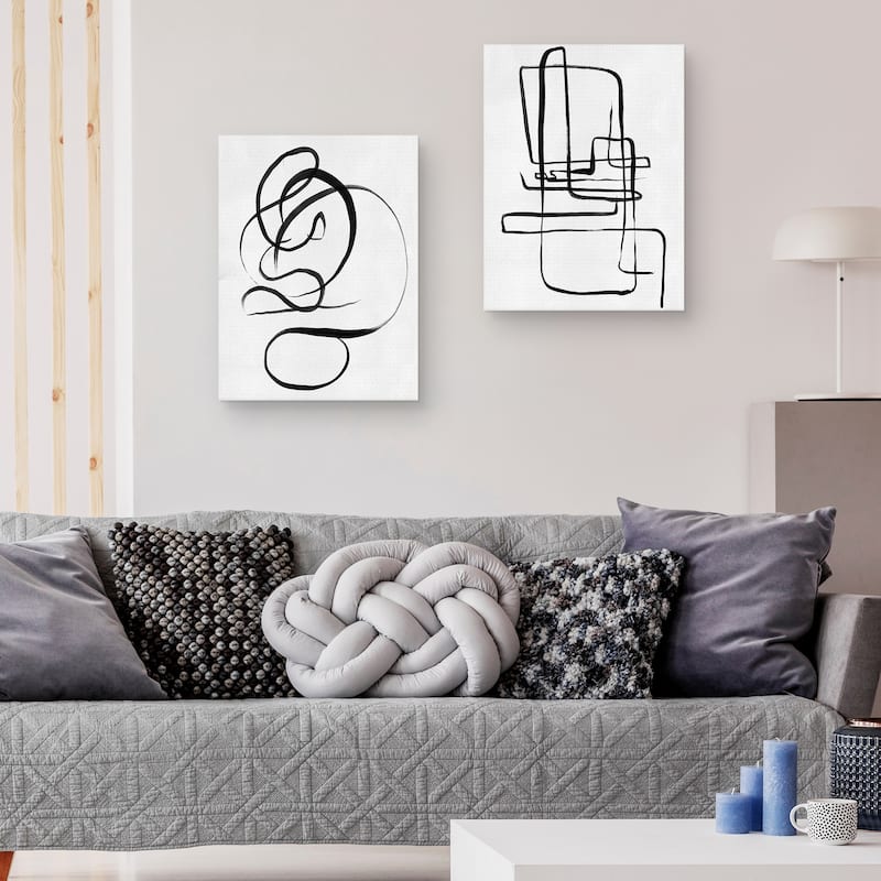 Scribbles I & II by Studio Arts Canvas Art Prints