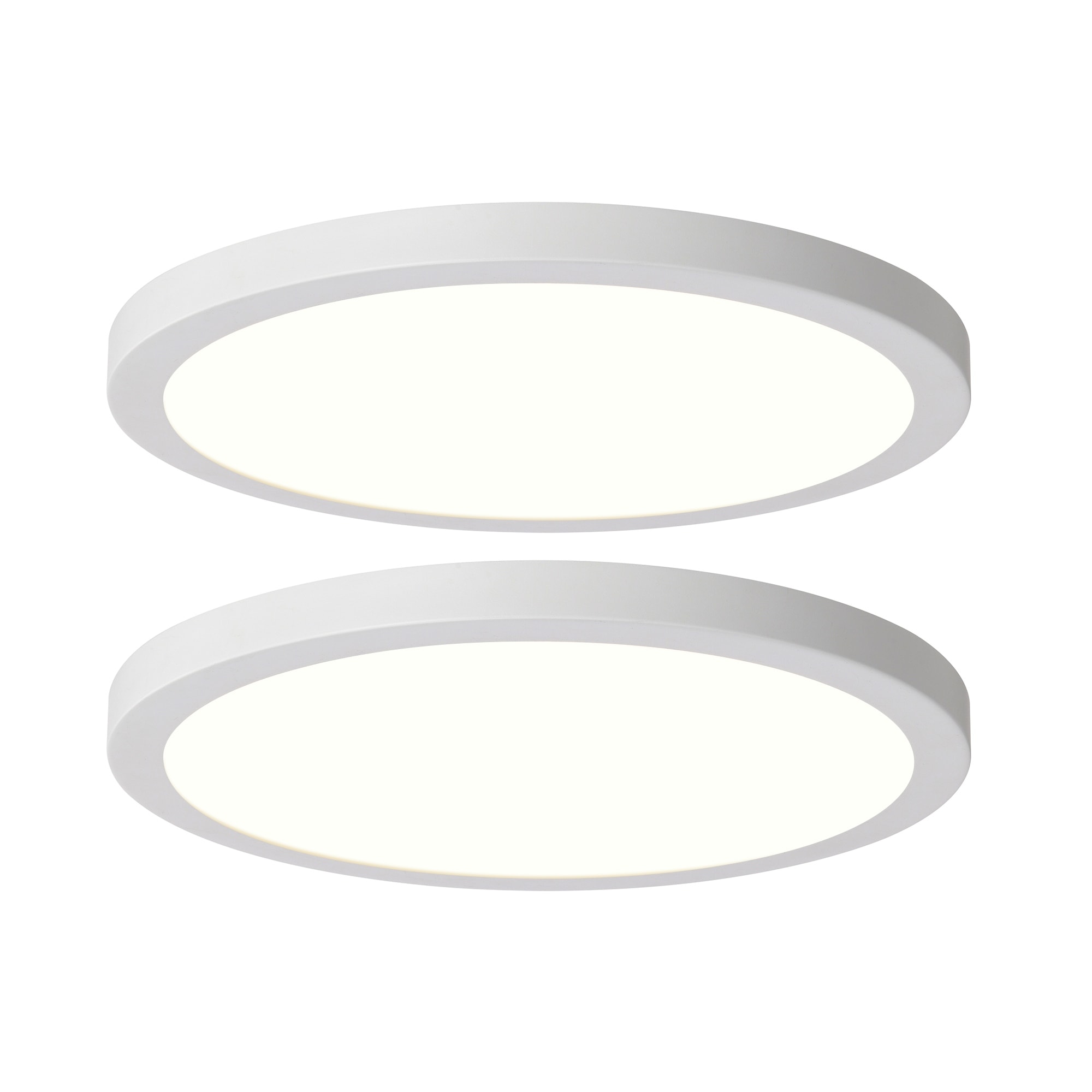 Matte White LED Flush Mount Ceiling Light, 3CCT Selectable, Dimmable, Damp Rated, Multiple Sizes & Packs