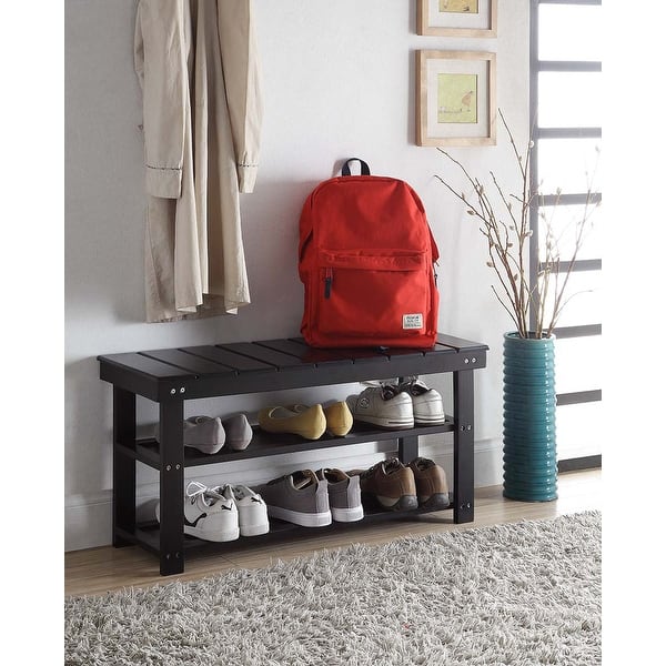 slide 2 of 43, Copper Grove Cranesbill Mudroom Shoe Storage Bench Black