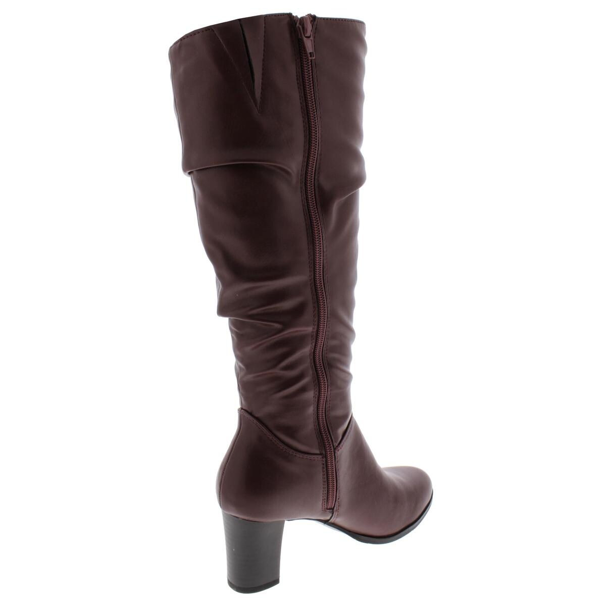 Easy Street Womens Tessla Leather Round Toe Knee-High Boots