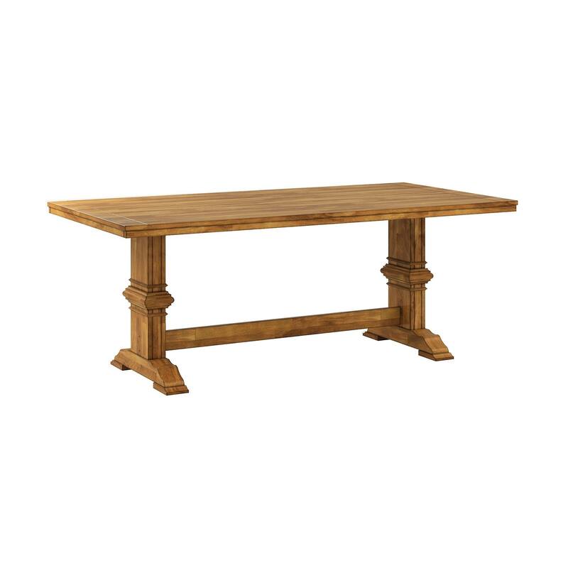 Eleanor Two-tone Solid Wood Top Dining Table by iNSPIRE Q Classic - Oak Top with Oak Base