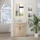 preview thumbnail 148 of 194, Altair Gavino Bath Vanity with Grain White Composite Stone Top, no Mirror 30"x34" - Natural Ash + Brushed Gold