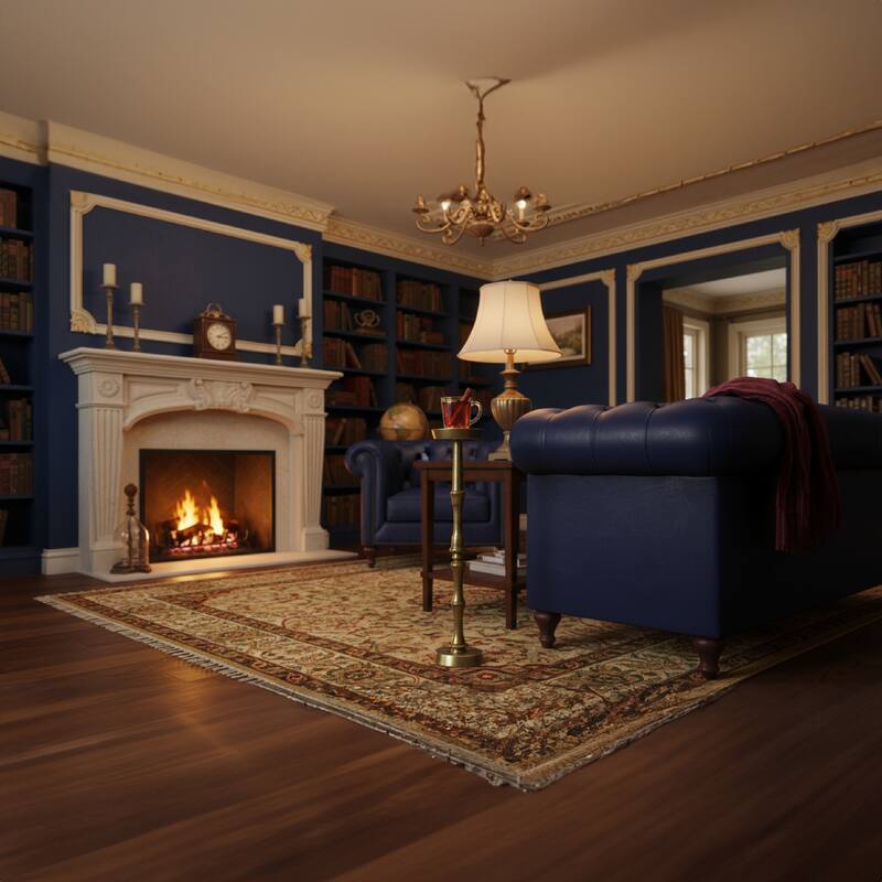 26 Inch Side End Drink Table, Turned Pedestal Metal Base, Round Top, Oxidized Brass