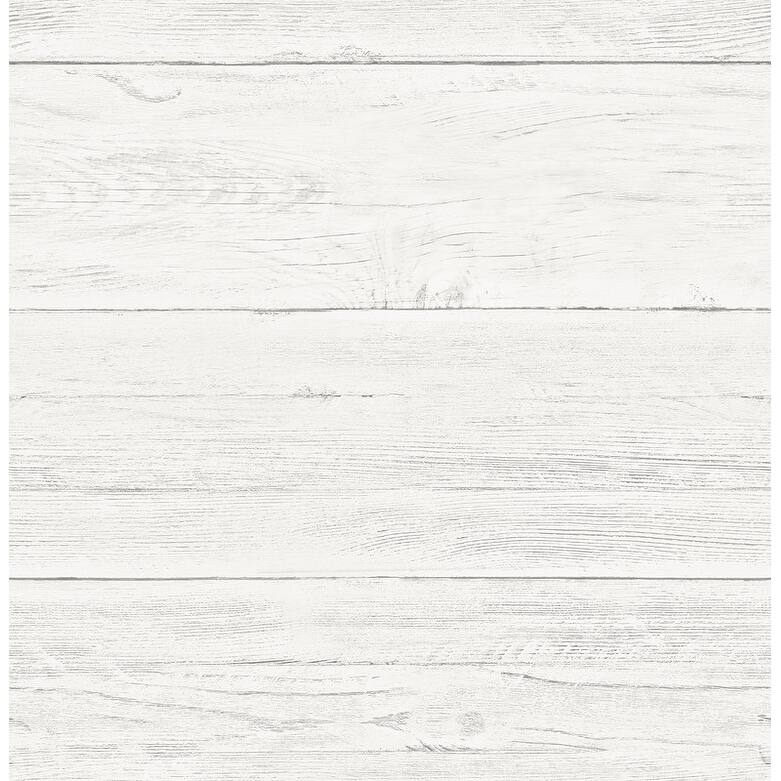 Brewster Adair White Shiplap Wallpaper - 20.5in x 396in x 0.025in