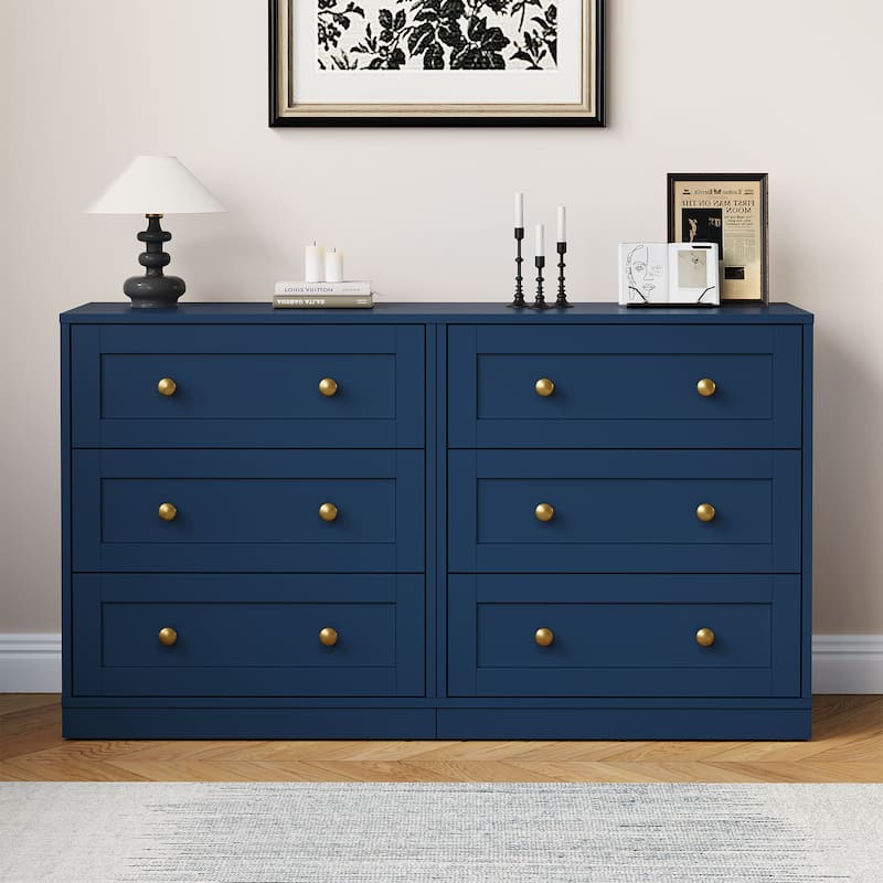 Set of 2 Modern Nightstands with 3 Drawers