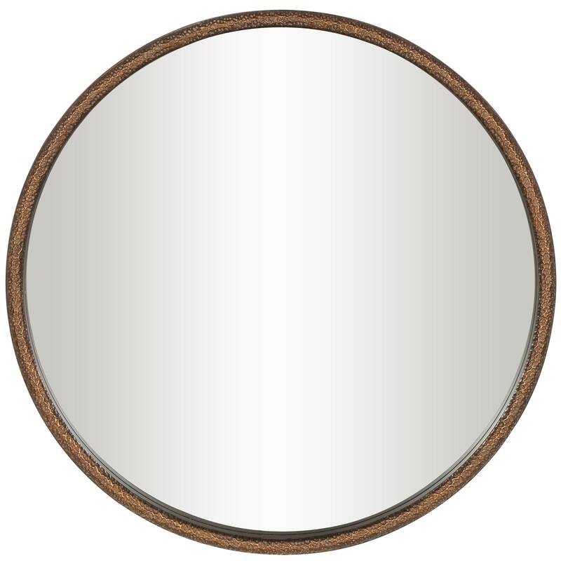 Resin Weathered Spotted Wall Mirror with Hammered Texture - Brown or Copper - Roche River Decor