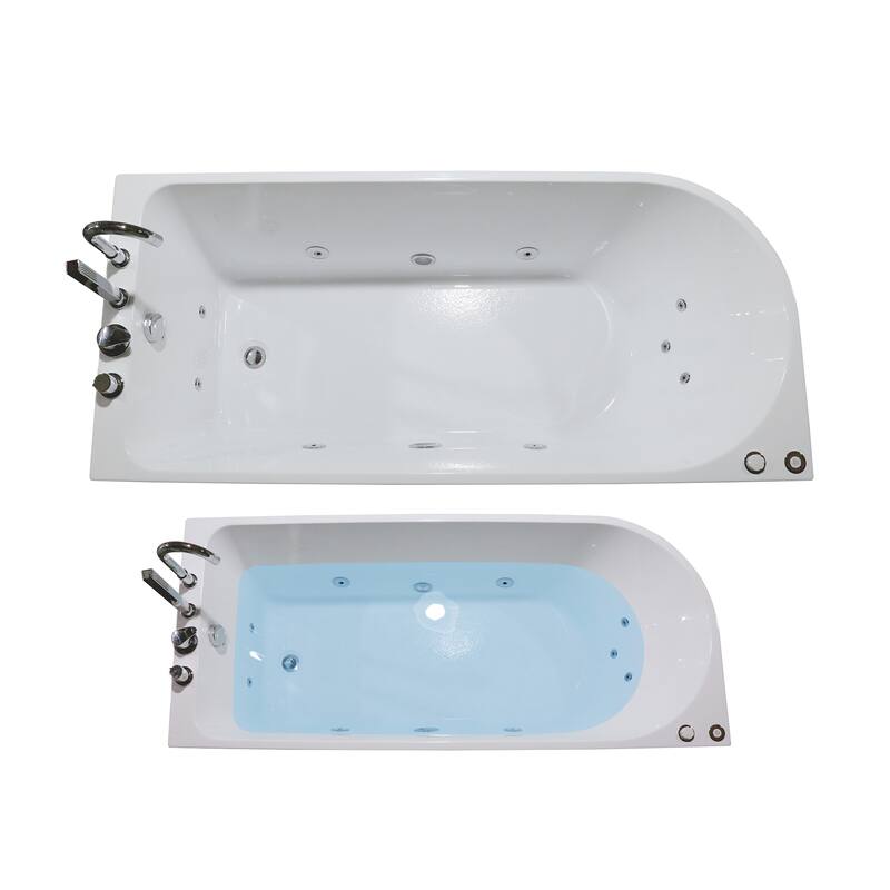 A&E Bath Ovid 67-inch Right-Hand Alcove Jetted Tub