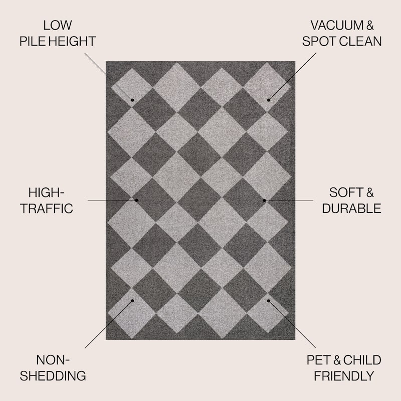 JONATHAN Y Porter Classic Geometric Diamond Pattern Rug