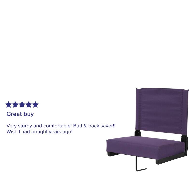 2 Pack 500 lb. Rated Lightweight Stadium Chair-Handle-Padded Seat