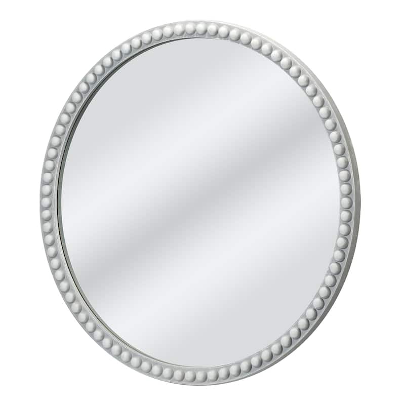 American Art Decor Moby's Beaded Frame Mirror - 30" x 30" - 30" x 30" - Grey - 30" x 30"