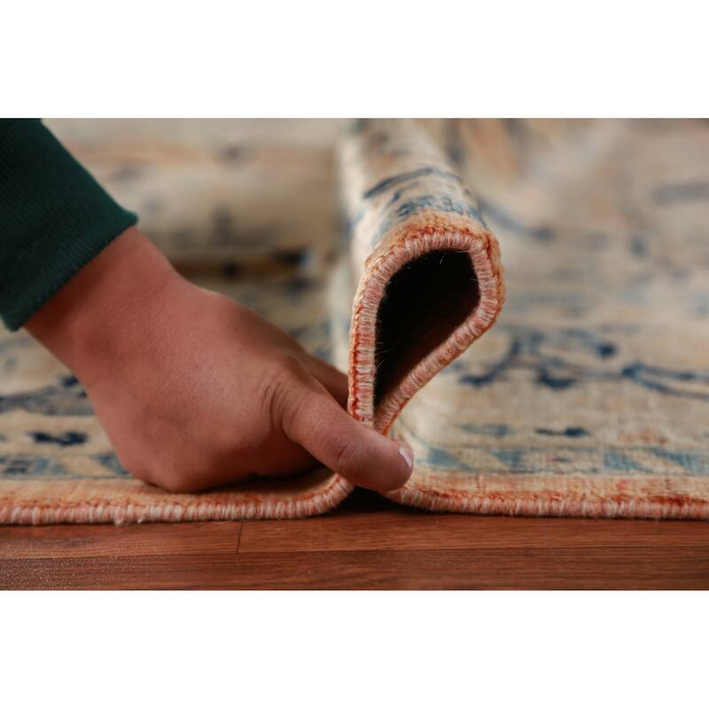 Hand Knotted Oriental 100% Wool Carpet Traditional All-Over Oranges & Rust Ziegler Area Rug - 9' 10'' X 8' 1''