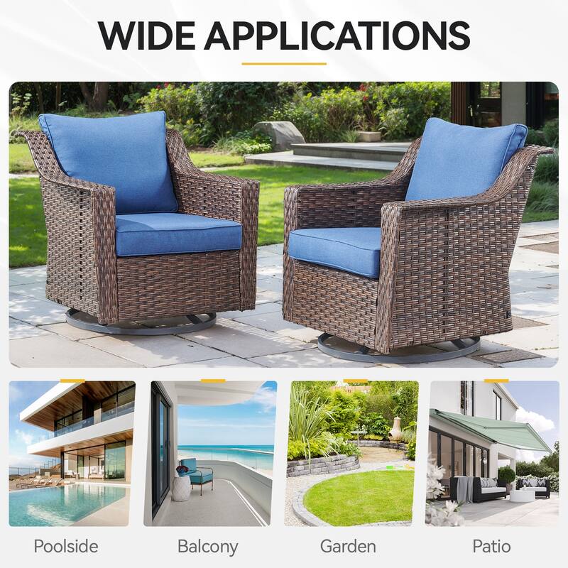 Wicker Outdoor Swivel Rocker Patio Chairs