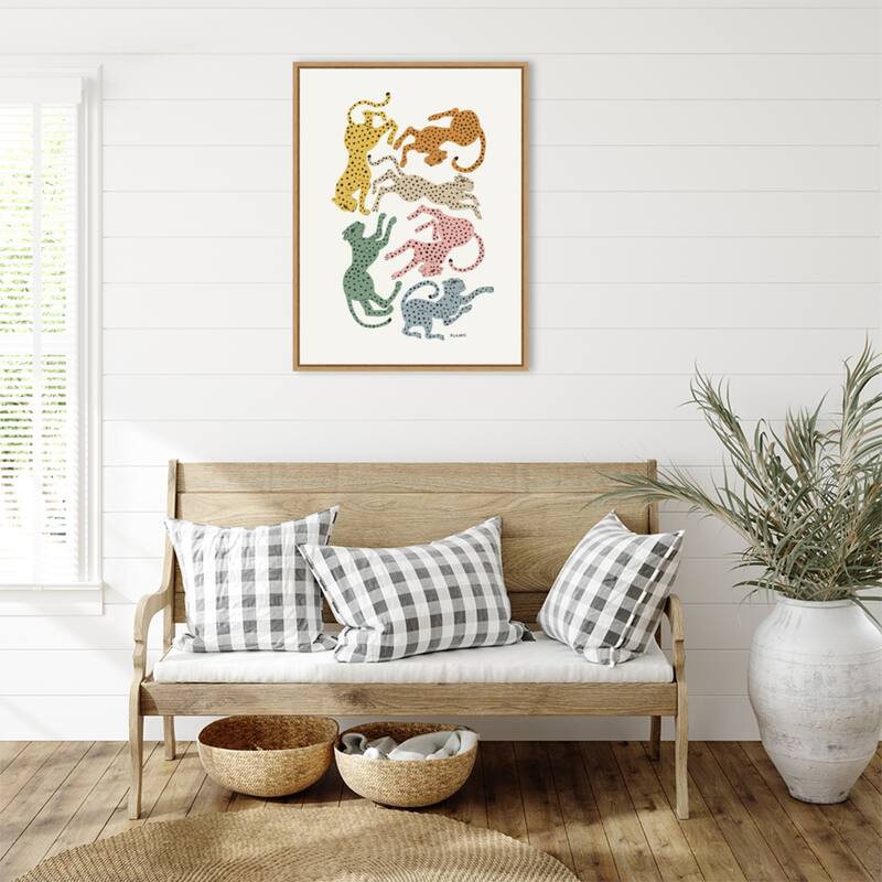 Colorful Cheetahs by Megan Galante Framed Canvas Wall Art