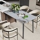 preview thumbnail 27 of 25, 55” Rectangular Kitchen Dining Table Sintered Stone Tempered Glass Top with Metal Frame Table