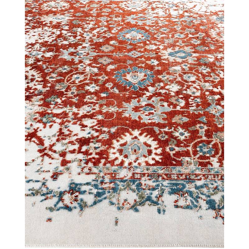 Ikat One-of-a-Kind Hand-Knotted Area Rug, Red - 8' 3" x 10' 2"
