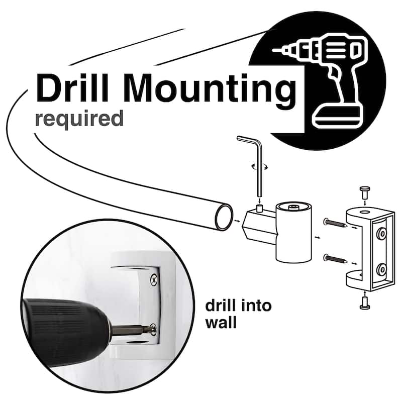 Curved Shower Curtain Rod Adjustable 36 to 61 inches by JS Jackson Supplies