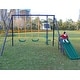 preview thumbnail 6 of 7, Blue Frame Metal Swing Set and Slide for kids