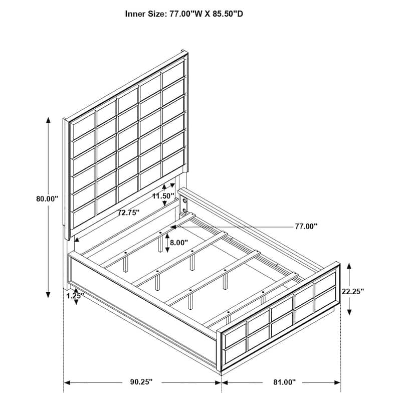 Durango Panel Bedroom Set Grey and Smoked Peppercorn